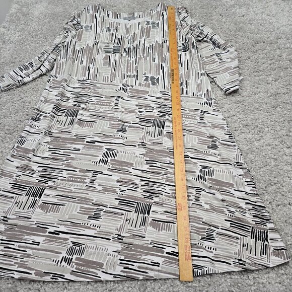 Habitat Gray Pullover Dress XL Artsy Above Knee Stretch‎ 3/4 Sleeve - Picture 12 of 13